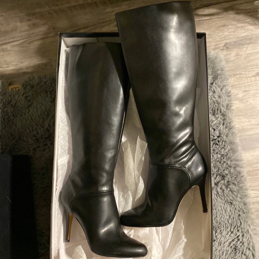 INC International Concept Taisap black stiletto knee high boots